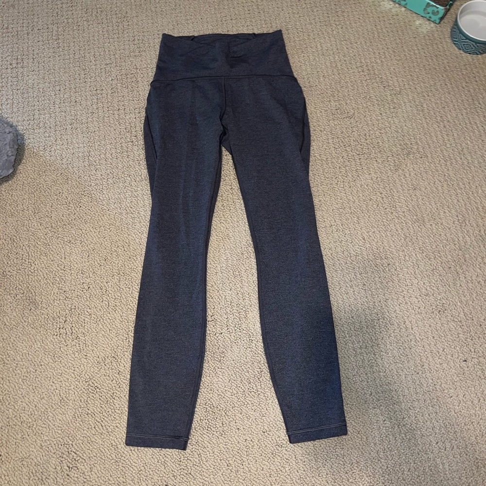 NWOT Lululemon Gray Train Times Pants Leggings 7/8 25 inch Size 4 Mesh